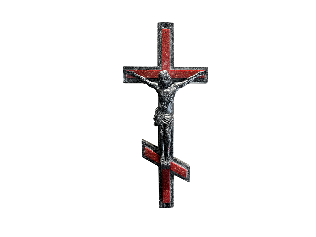 КРЕСТИК 40см с Иисусом серый , Артикул:  фото №1